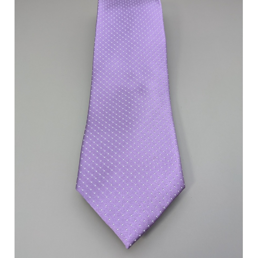 Bruno Piattelli 100% Silk Hand Made Lavender Polka Dot Neck Tie 60x3